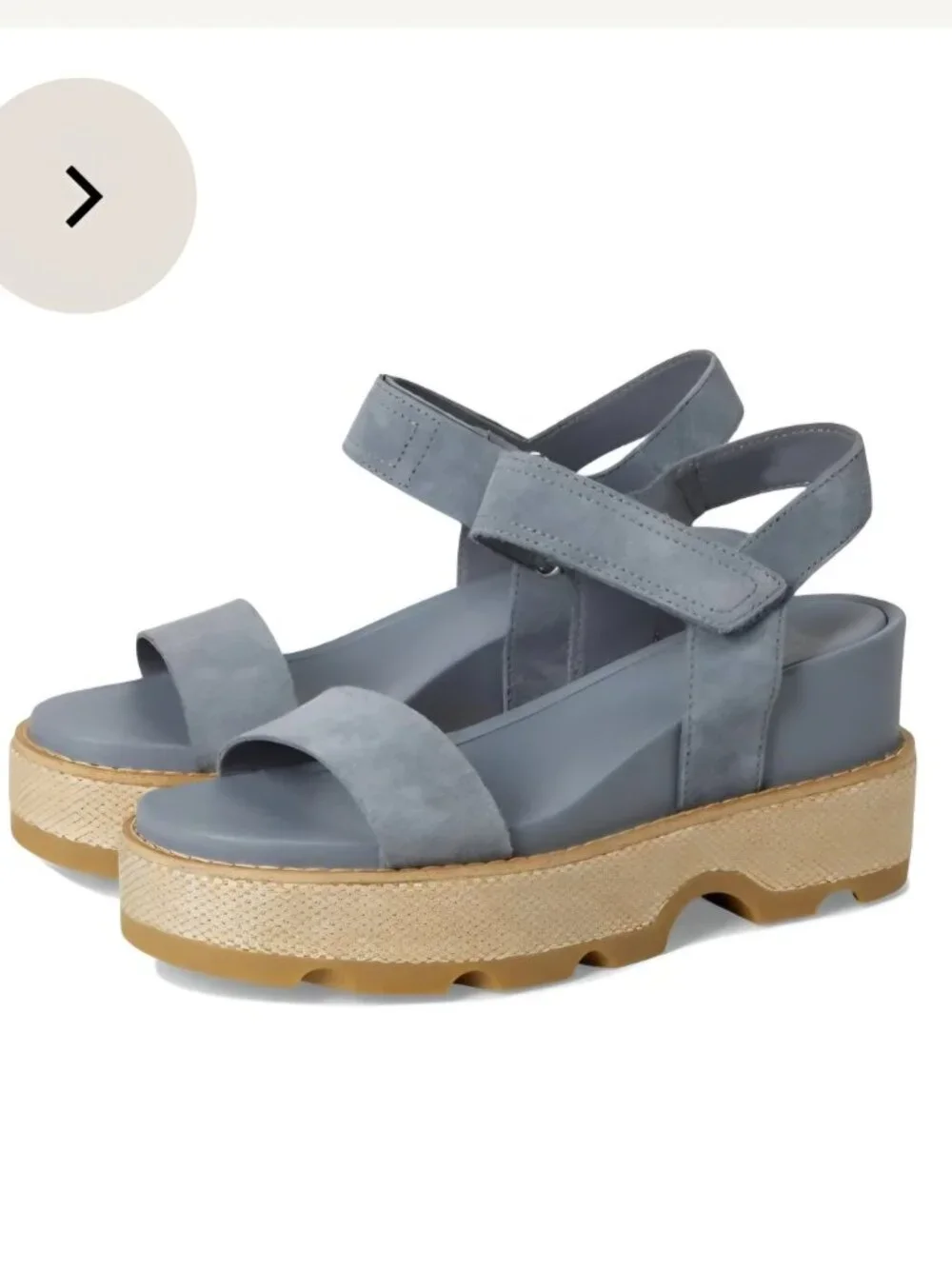Sorel NY Strap Joanie BlueGray Suede Wedge NWT size 8